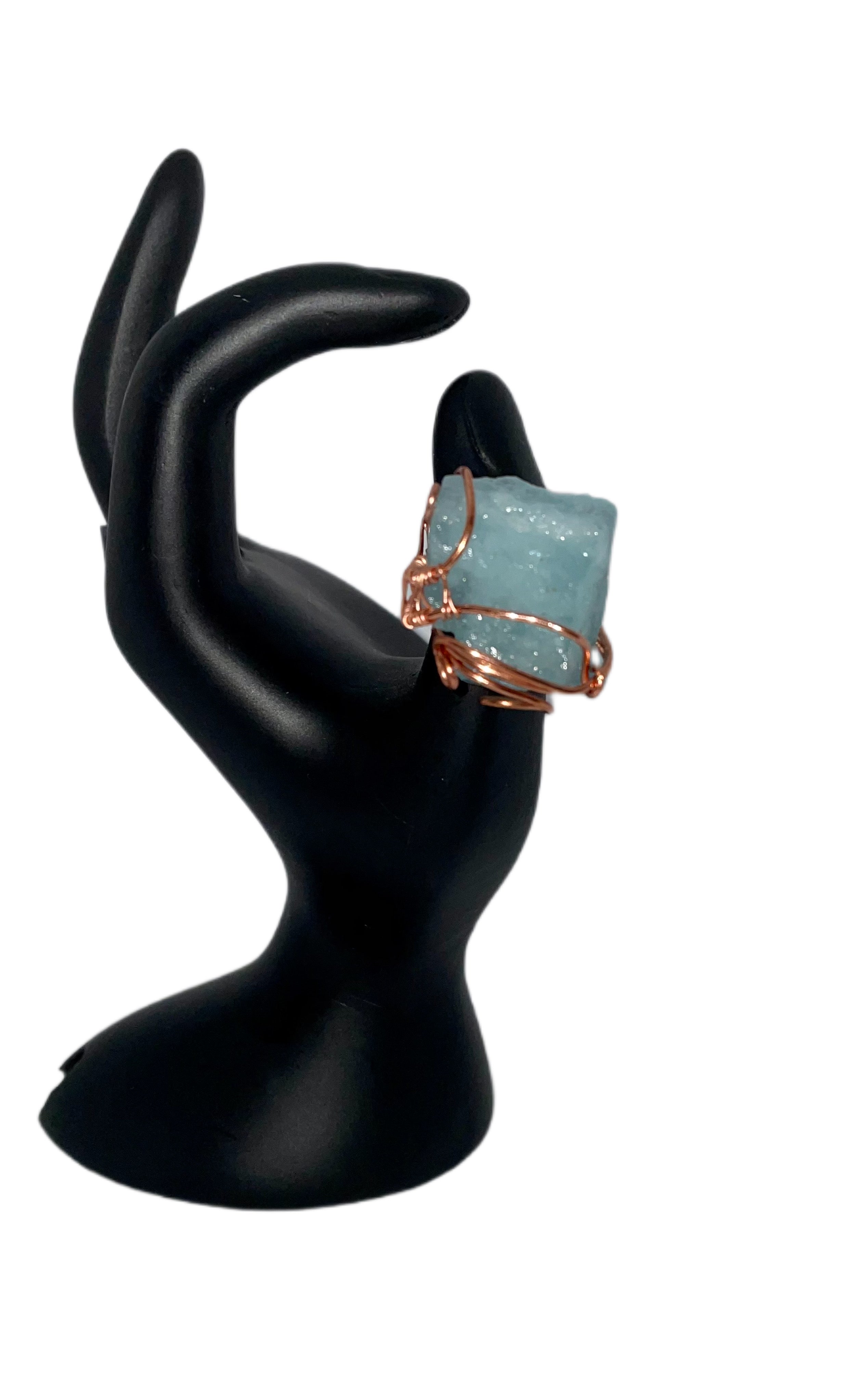 Copper Wrapped Raw Aquamarine